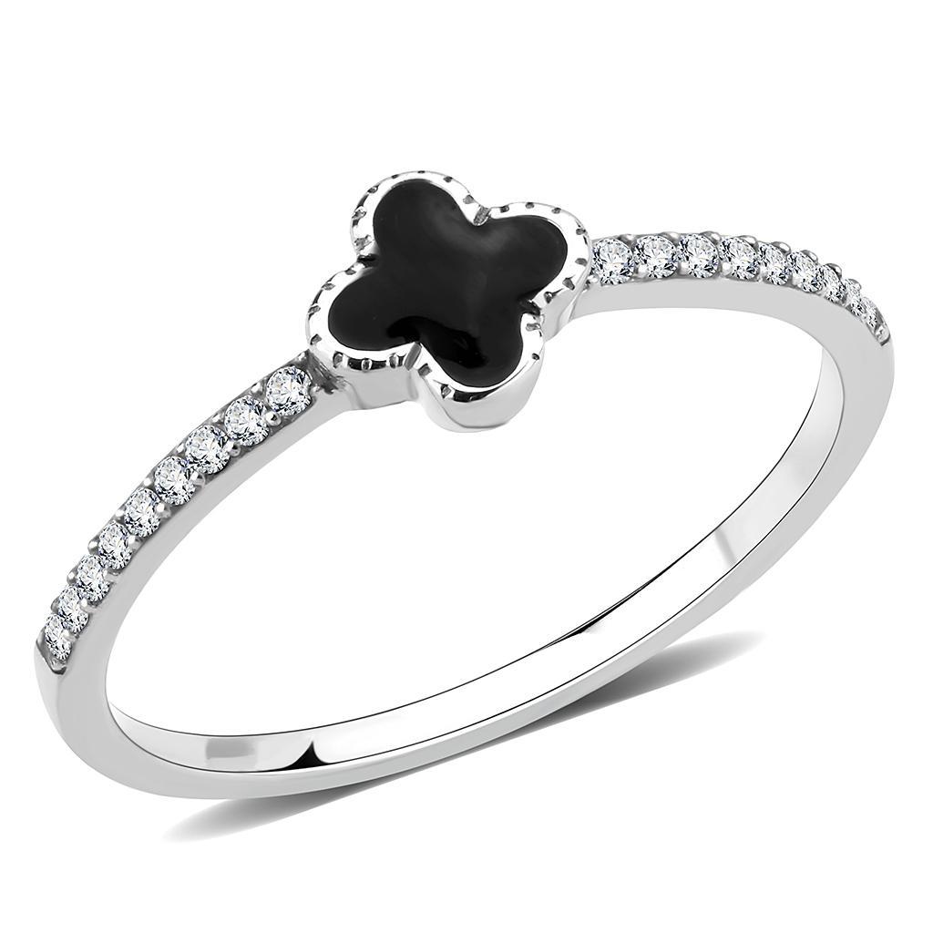 JCE320 No Plating Stainless Steel Ring with Epoxy  in Jet