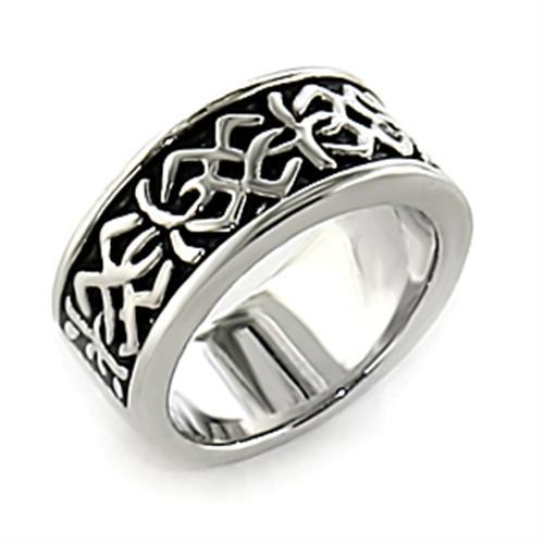 JCE437 Rhodium White Metal Ring with No Stone