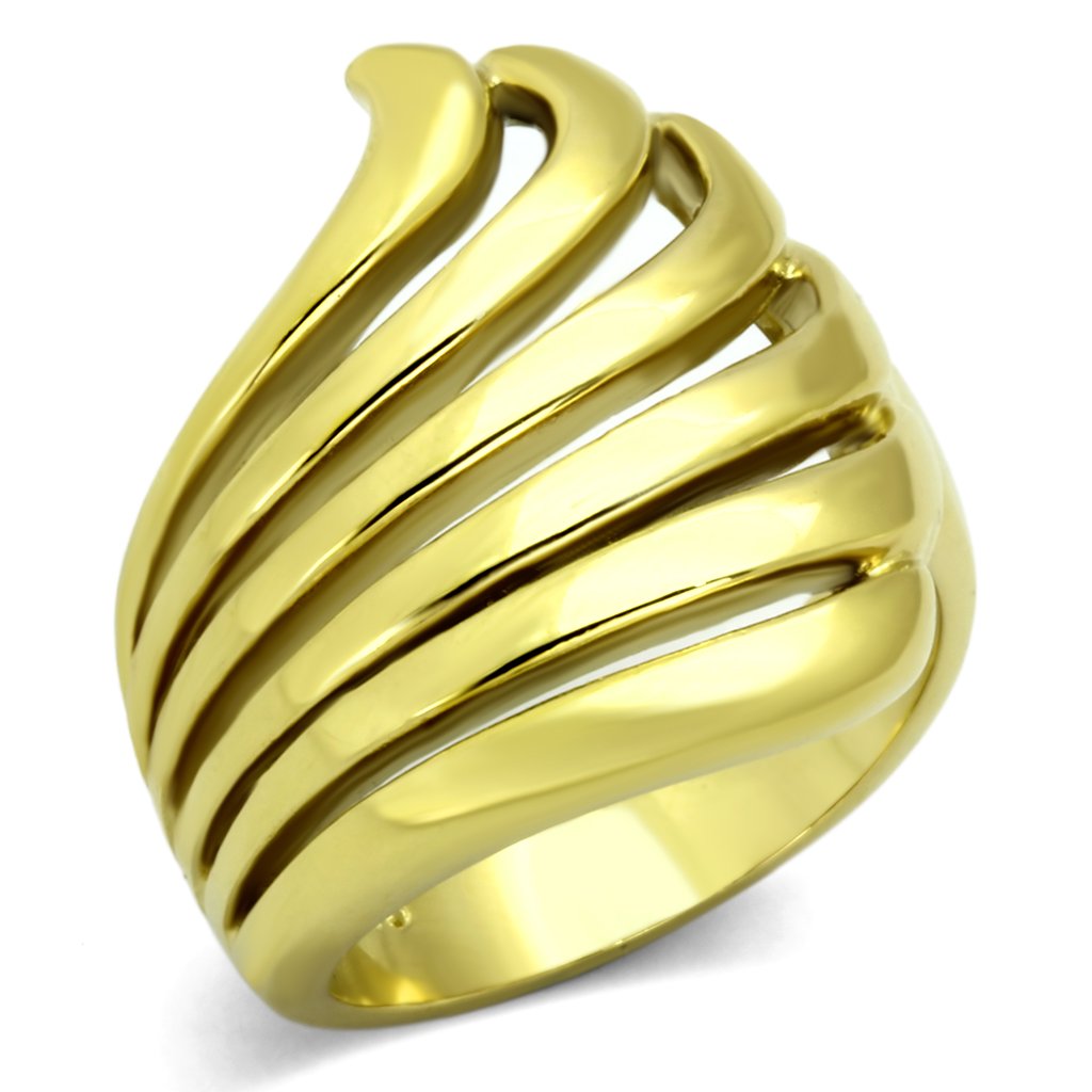 JCE1028 IP Gold(Ion Plating) Stainless Steel Ring with No Stone