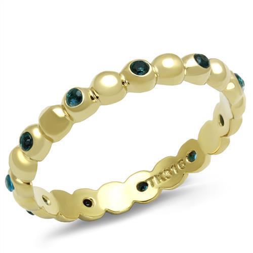 JCE3086 IP Gold(Ion Plating) Stainless Steel Ring with Synthetic Synthetic Glass in Montana