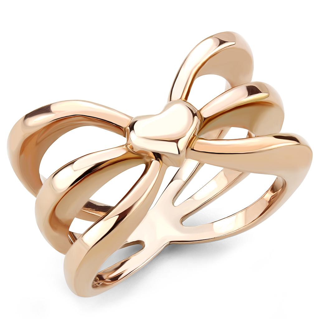 JCE3575 IP Rose Gold(Ion Plating) Stainless Steel Ring with No Stone